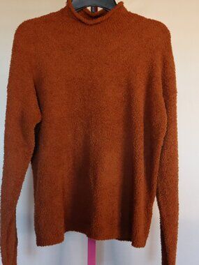 Natural Reflections Knit High Collar Sweater, Oversized, SOFT Rust - Large